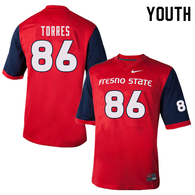 Youth #86 Jared Torres Fresno State Bulldogs College Football Jerseys Sale-Red